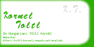 kornel toltl business card